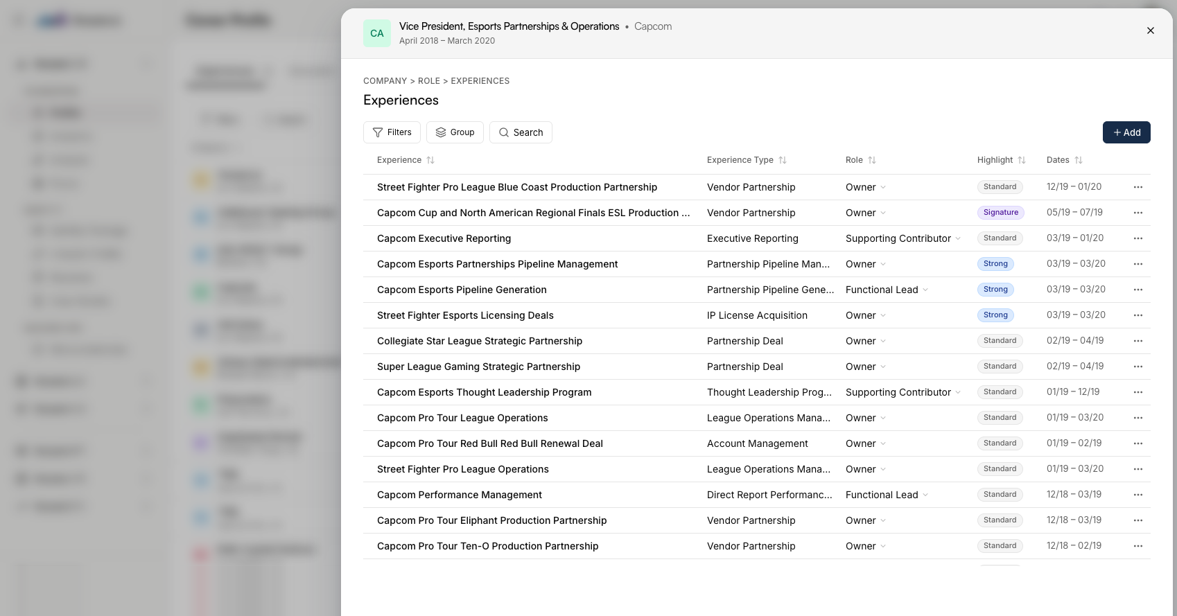 VocareCOR experiences — career locker